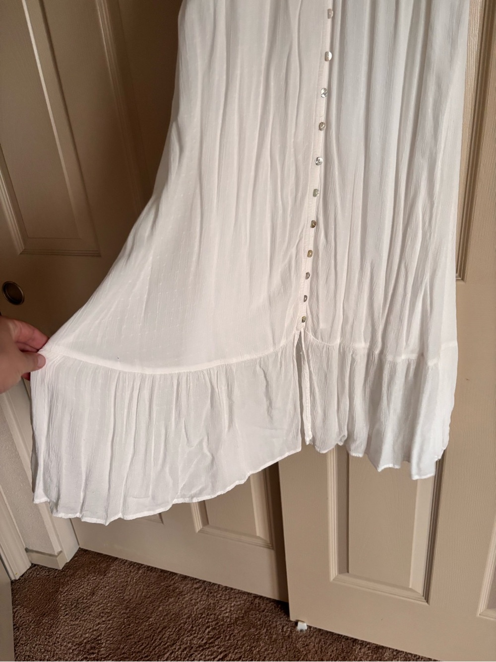 Kohl's White V-Neck Button-Front Midi Dress in XL - Picture 4 of 7